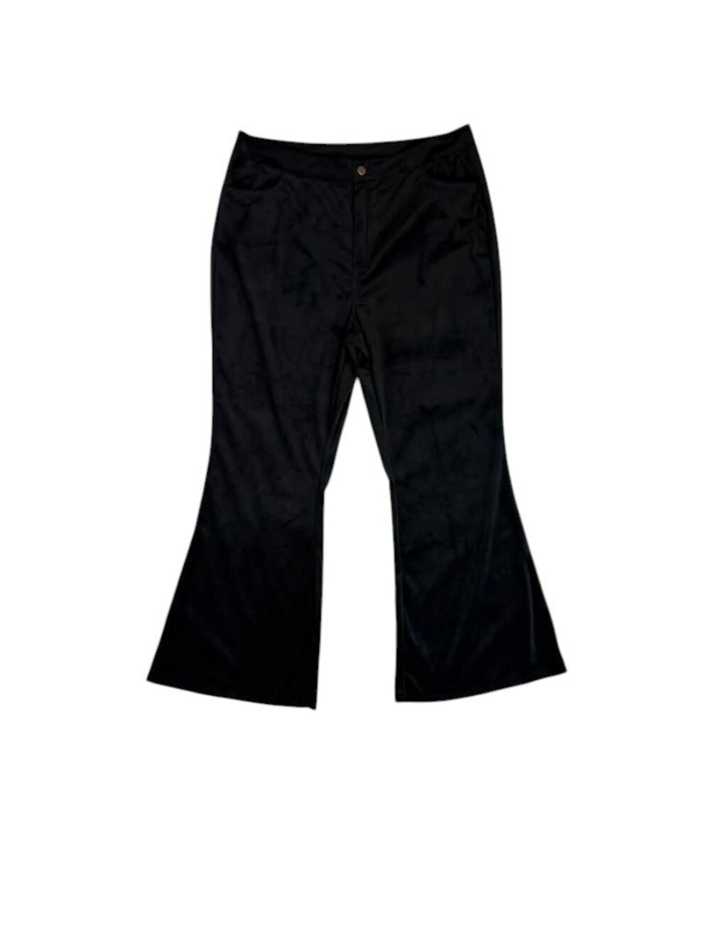 Alishebuy Women's Black Flare Pants 2XL NWT High Waist Stretch Wide Leg